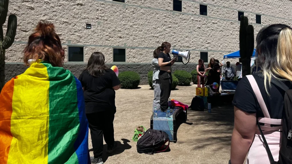 LGBTQ rights protest really by student