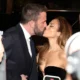 Ben Affleck and Jennifer Lopez kiss during the Los Angeles premiere of Amazon MGM Studios "This Is Me...Now: A Love Story" at Dolby Theatre in Hollywood, California on February 13, 2024.