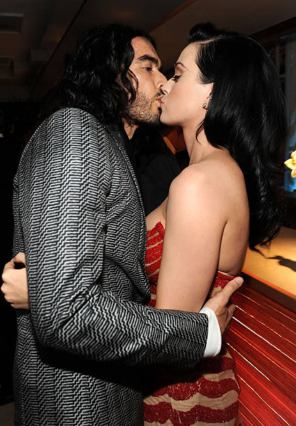Actor Russell Brand and singer Katy Perry attend the 2010 Vanity Fair Oscar Party