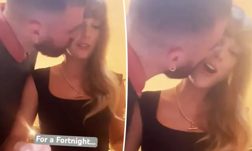 taylor swift and travis Kelce hot kiss