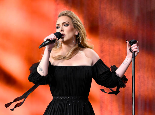 Adele performs on stage as American Express present BST Hyde Park in Hyde Park on July 02, 2022 in London, England