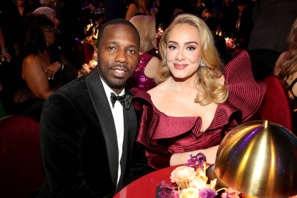Rich Paul and Adele  attend the 65th GRAMMY Awards 