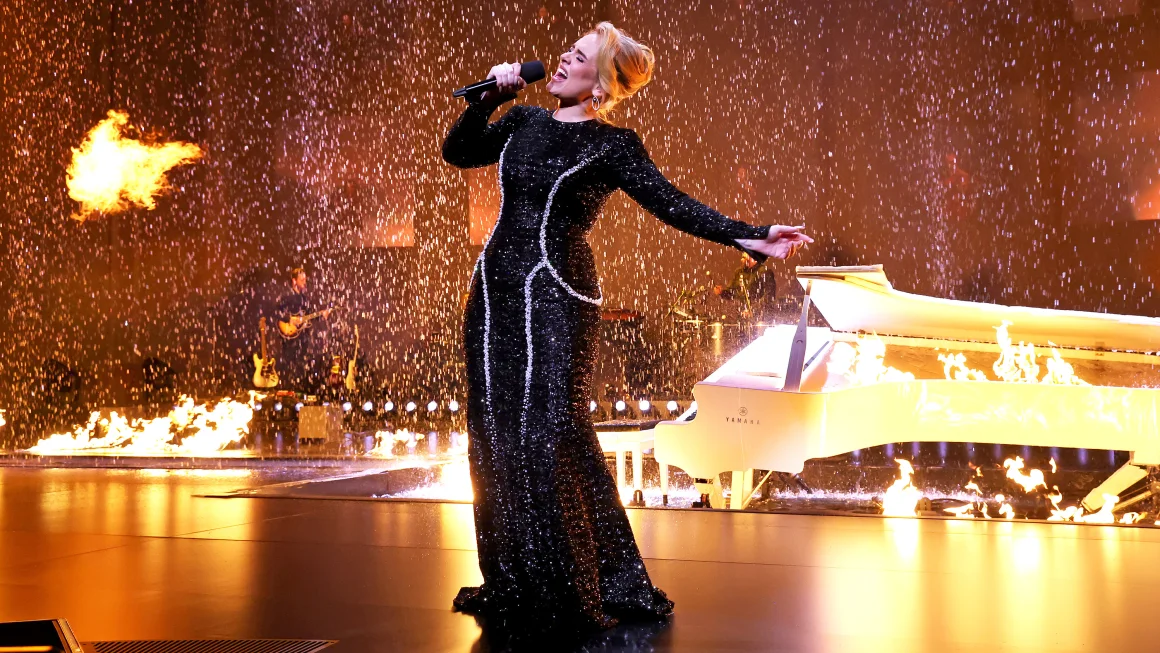 Adele performs as part of her Weekends with Adele Las Vegas Residency at The Colosseum at Caesars Palace in January.