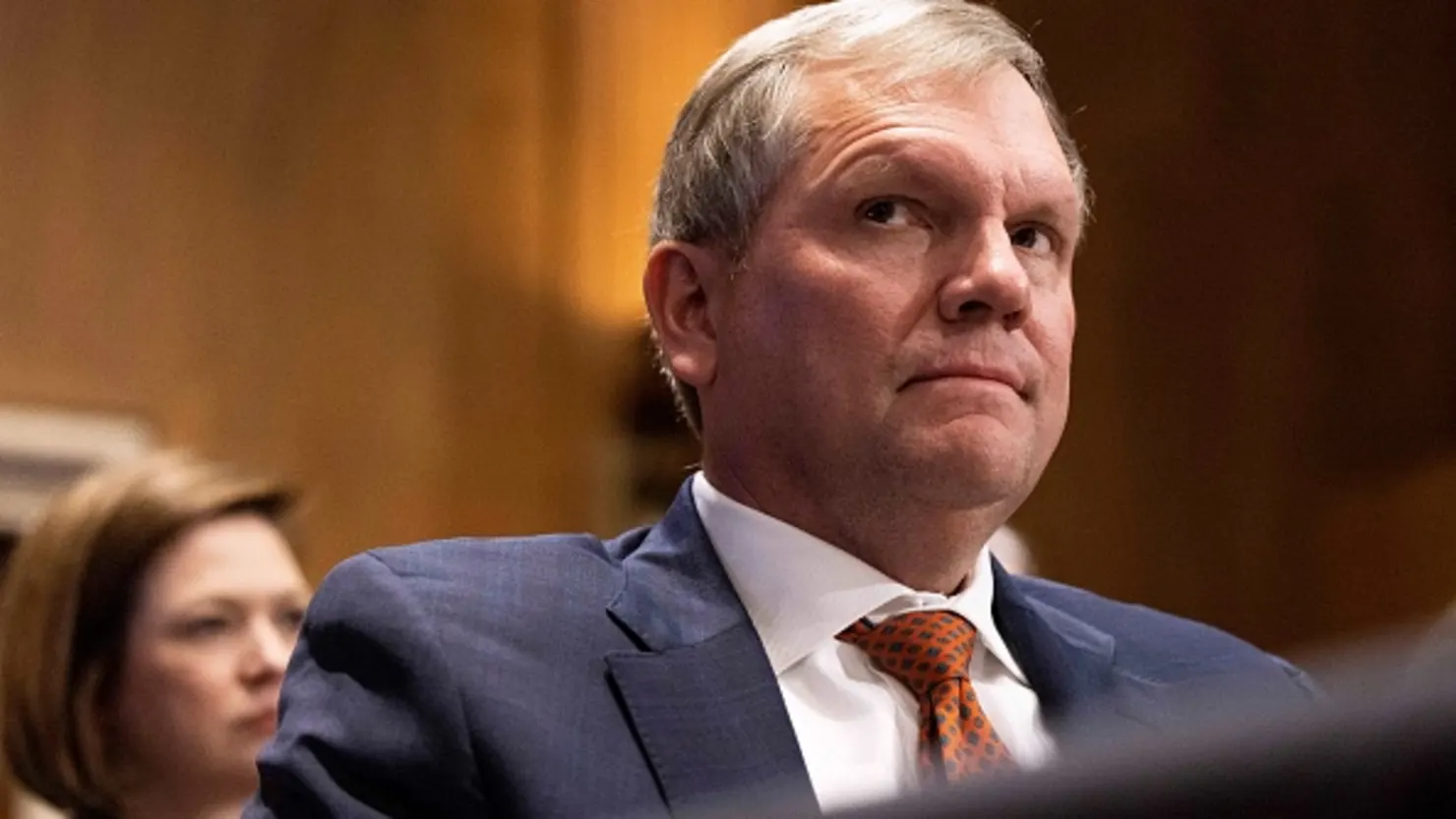 Norfolk Southern CEO Alan Shaw testifies at a hearing before the Senate Environment and Public Works Committee on protecting public health and the environment in the wake of the Norfolk Southern train derailment and chemical release in East Palestine, Ohio in Washington, D.C., the United States, March 9, 2023.