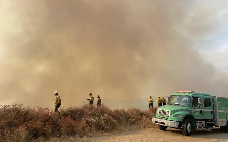 The Bridge fire in the Angeles National Forest on Sunday, Sept. 8 caused evacuations and road closures in the area. (Photo courtesy Angeles National Forest)