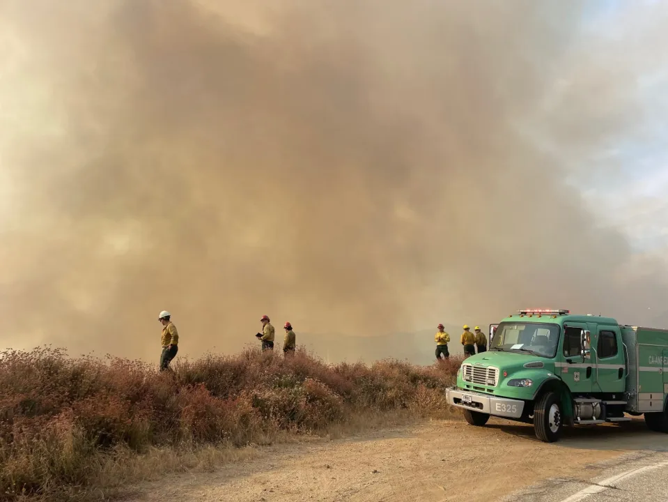 The Bridge fire in the Angeles National Forest on Sunday, Sept. 8 caused evacuations and road closures in the area. (Photo courtesy Angeles National Forest)