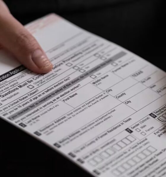 A voter registration card in 2022. The deadline to register to vote in this year's elections is Oct. 7. (May-Ying Lam For The Texas Tribune, May-Ying Lam For The Texas Tribune)